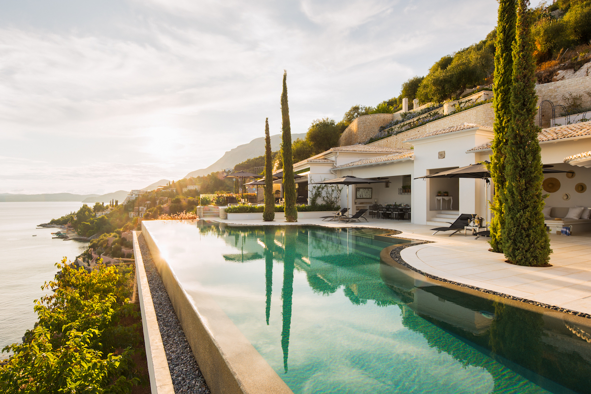Ultima Corfu Cliff top villa with Infinity Ocean facing Pool